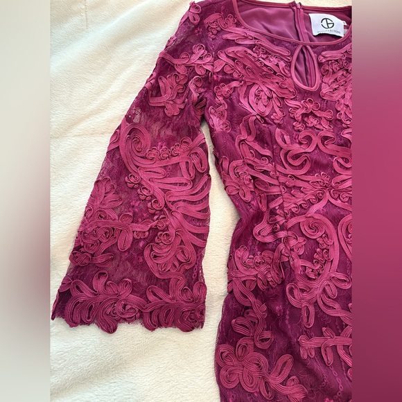 JS Collections Floral Pattern Sheath Dress, Plum Purple, Size 10, Like New